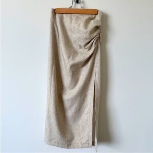 ZARA linen Midi Skirt